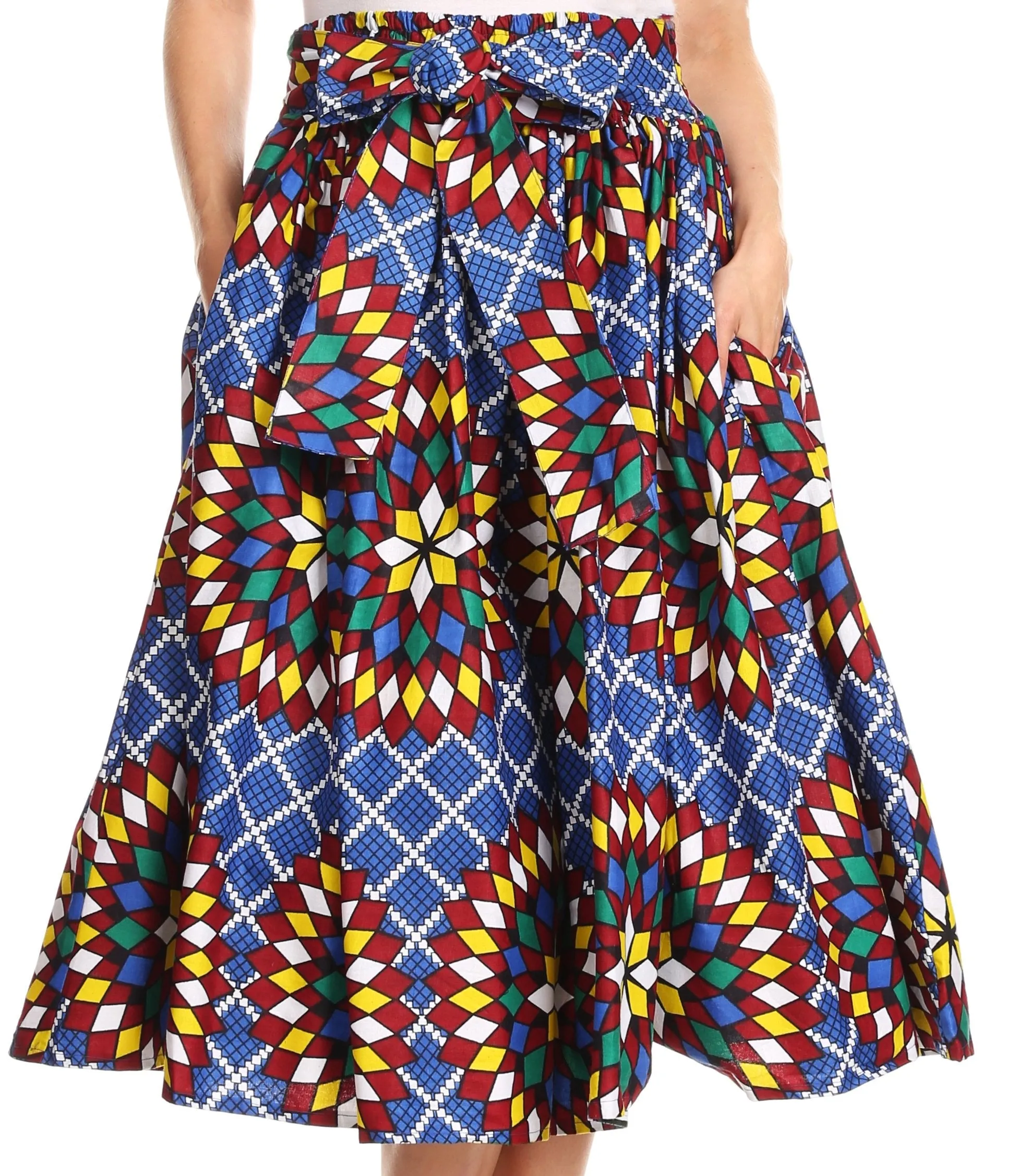 Sakkas African Dutch Ankara Wax Print Full Circle Skirt