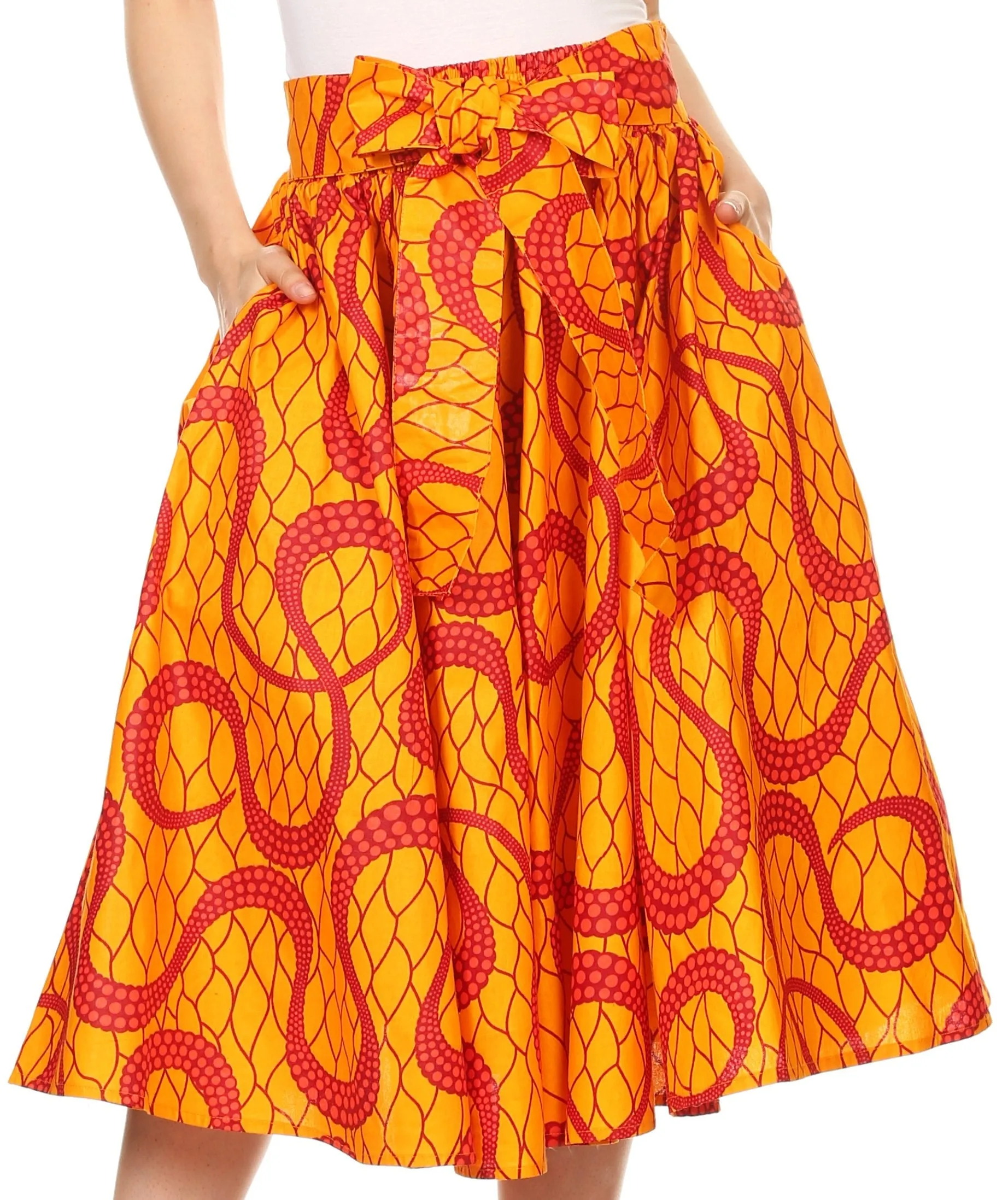 Sakkas African Dutch Ankara Wax Print Full Circle Skirt