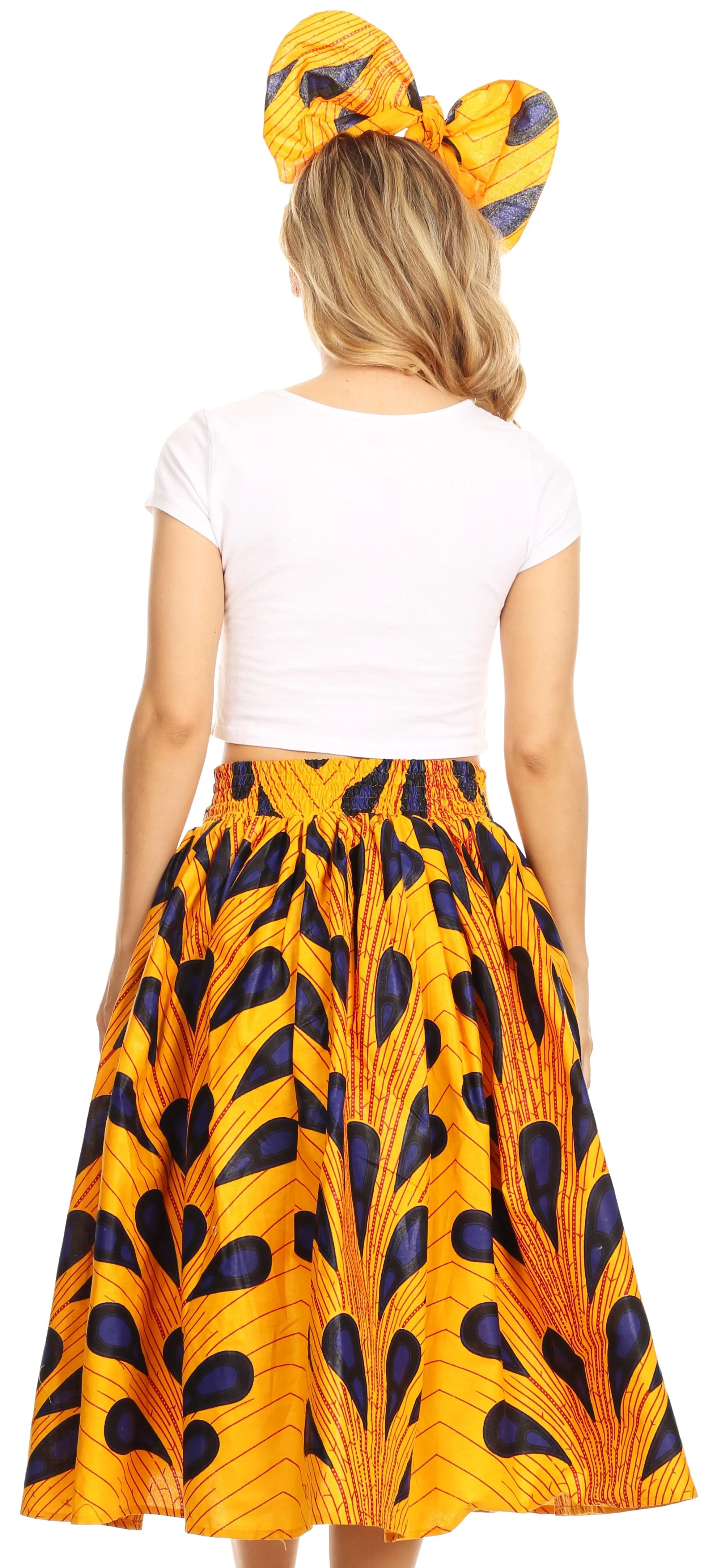 Sakkas African Dutch Ankara Wax Print Full Circle Skirt