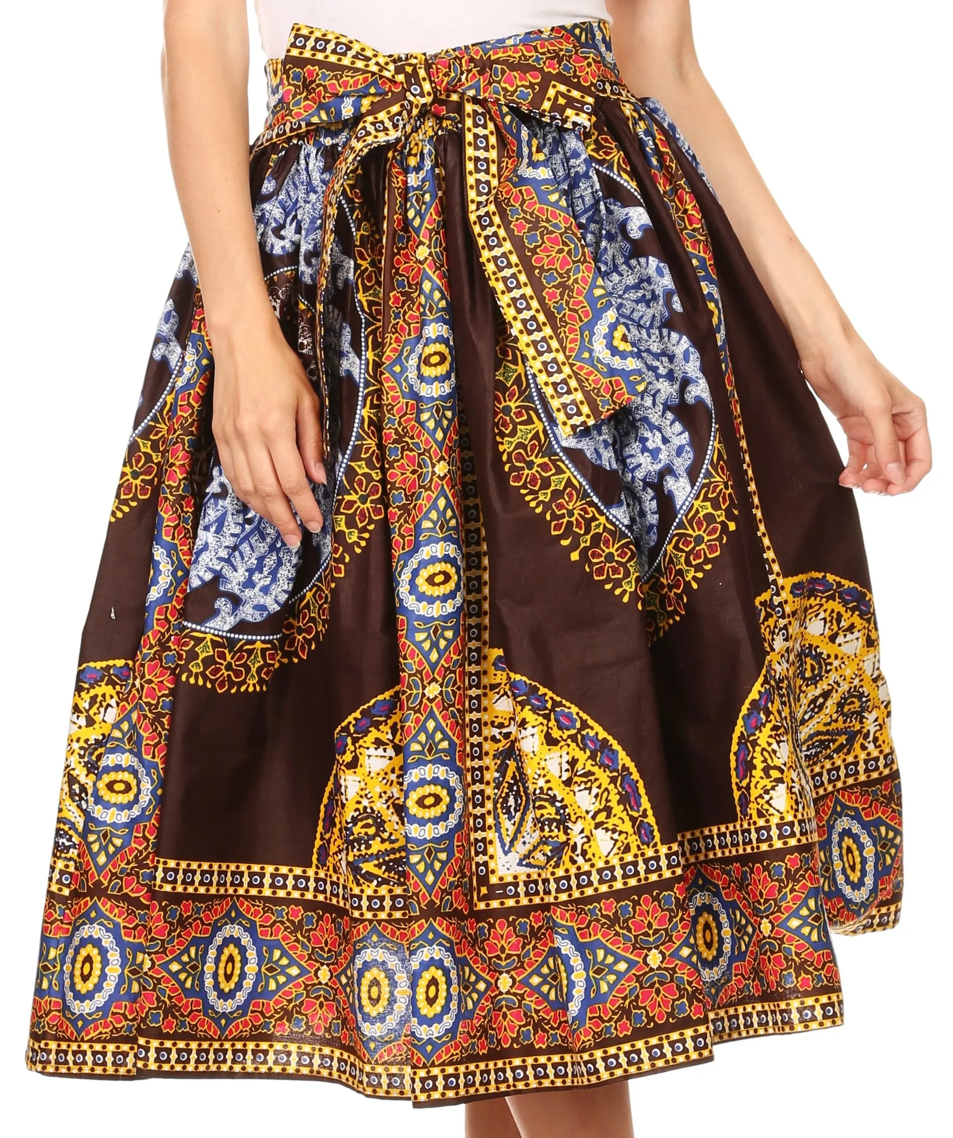 Sakkas African Dutch Ankara Wax Print Full Circle Skirt