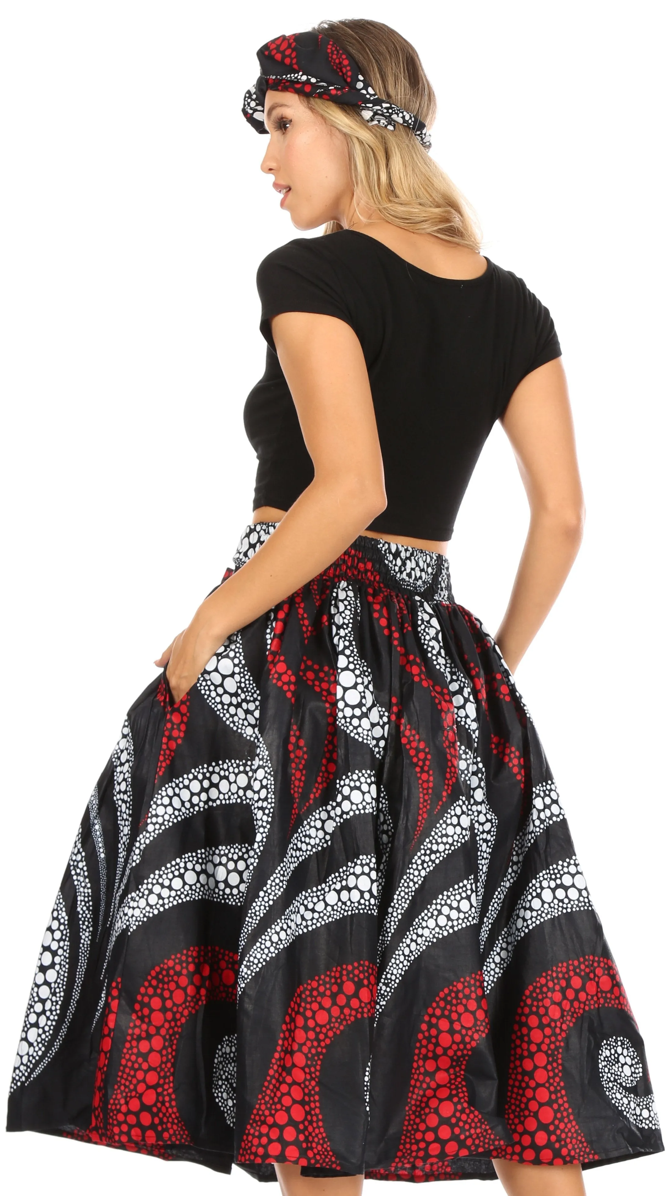 Sakkas African Dutch Ankara Wax Print Full Circle Skirt