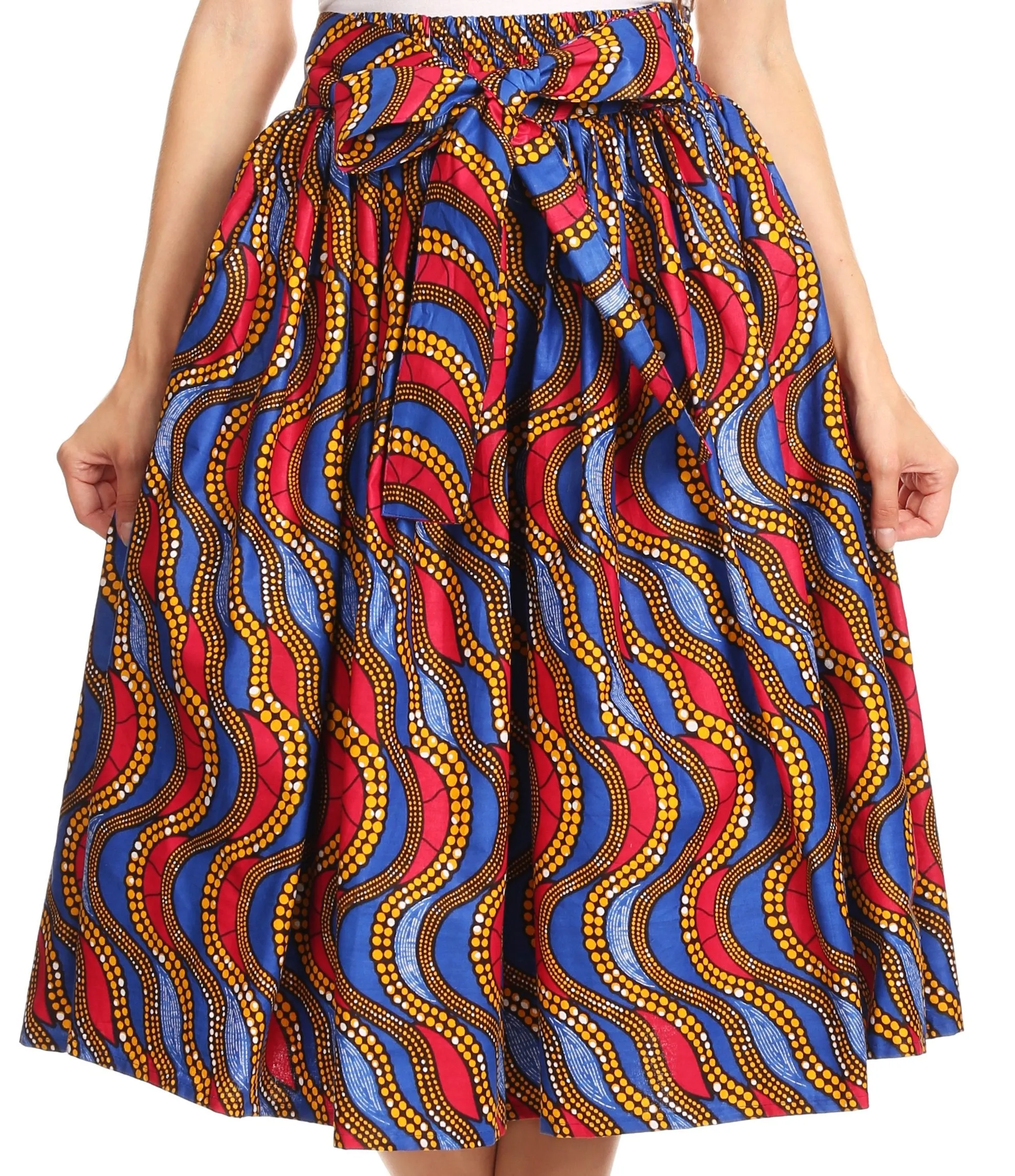 Sakkas African Dutch Ankara Wax Print Full Circle Skirt