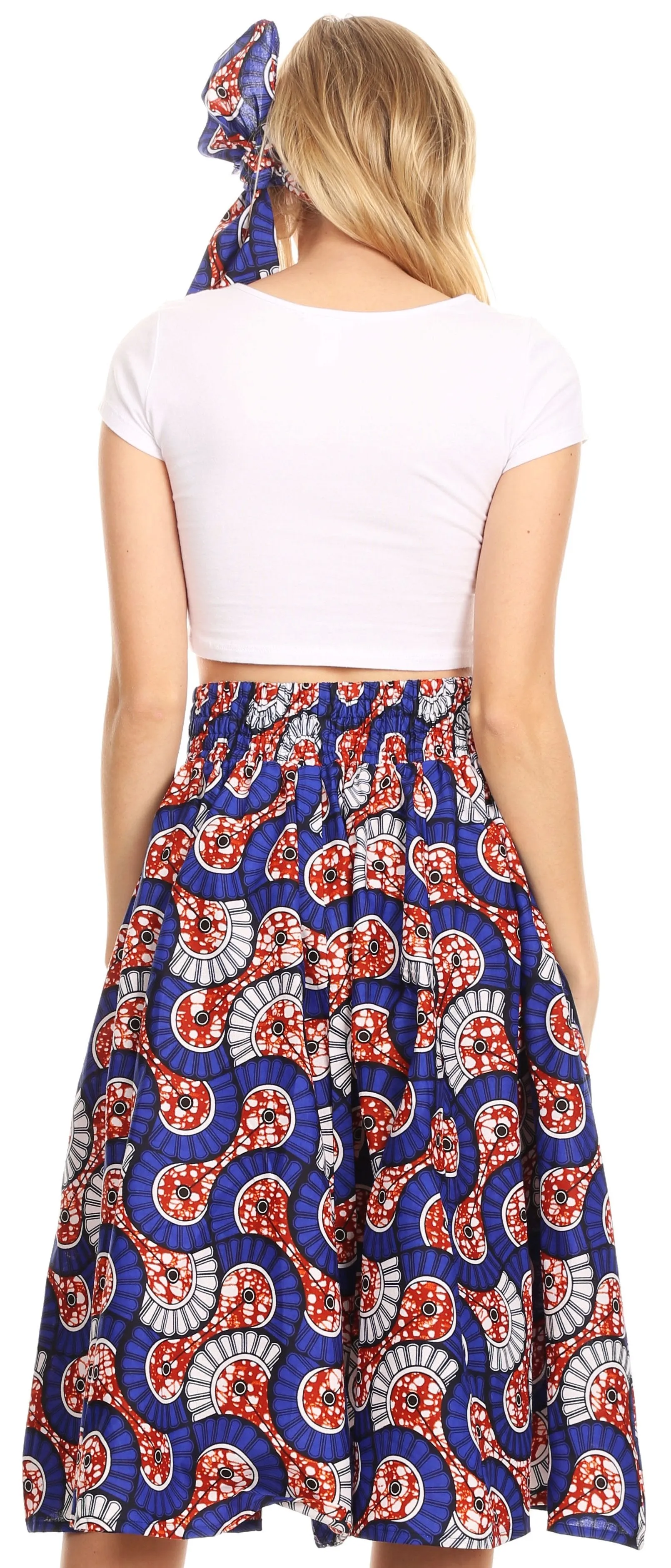 Sakkas African Dutch Ankara Wax Print Full Circle Skirt