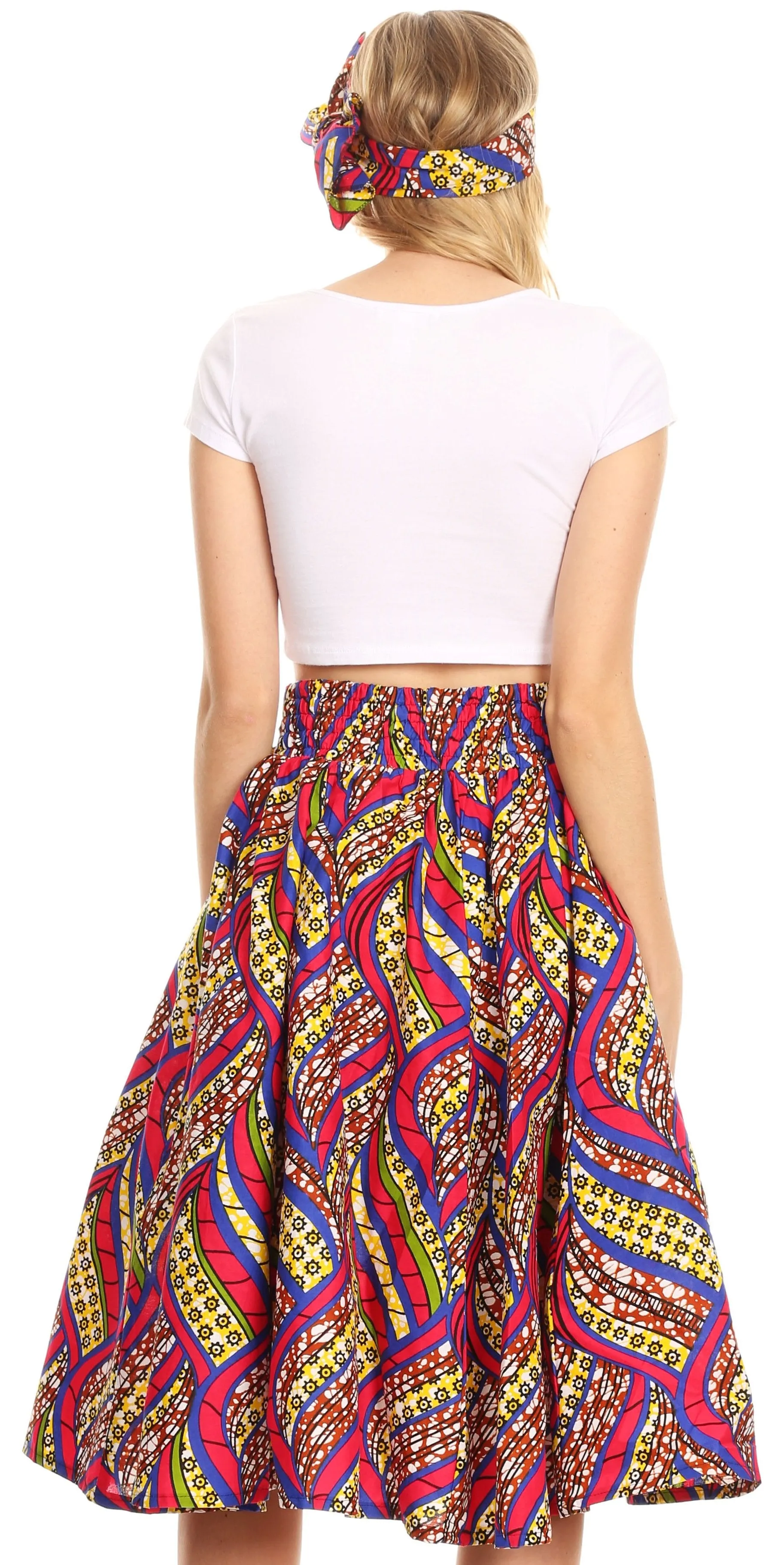 Sakkas African Dutch Ankara Wax Print Full Circle Skirt