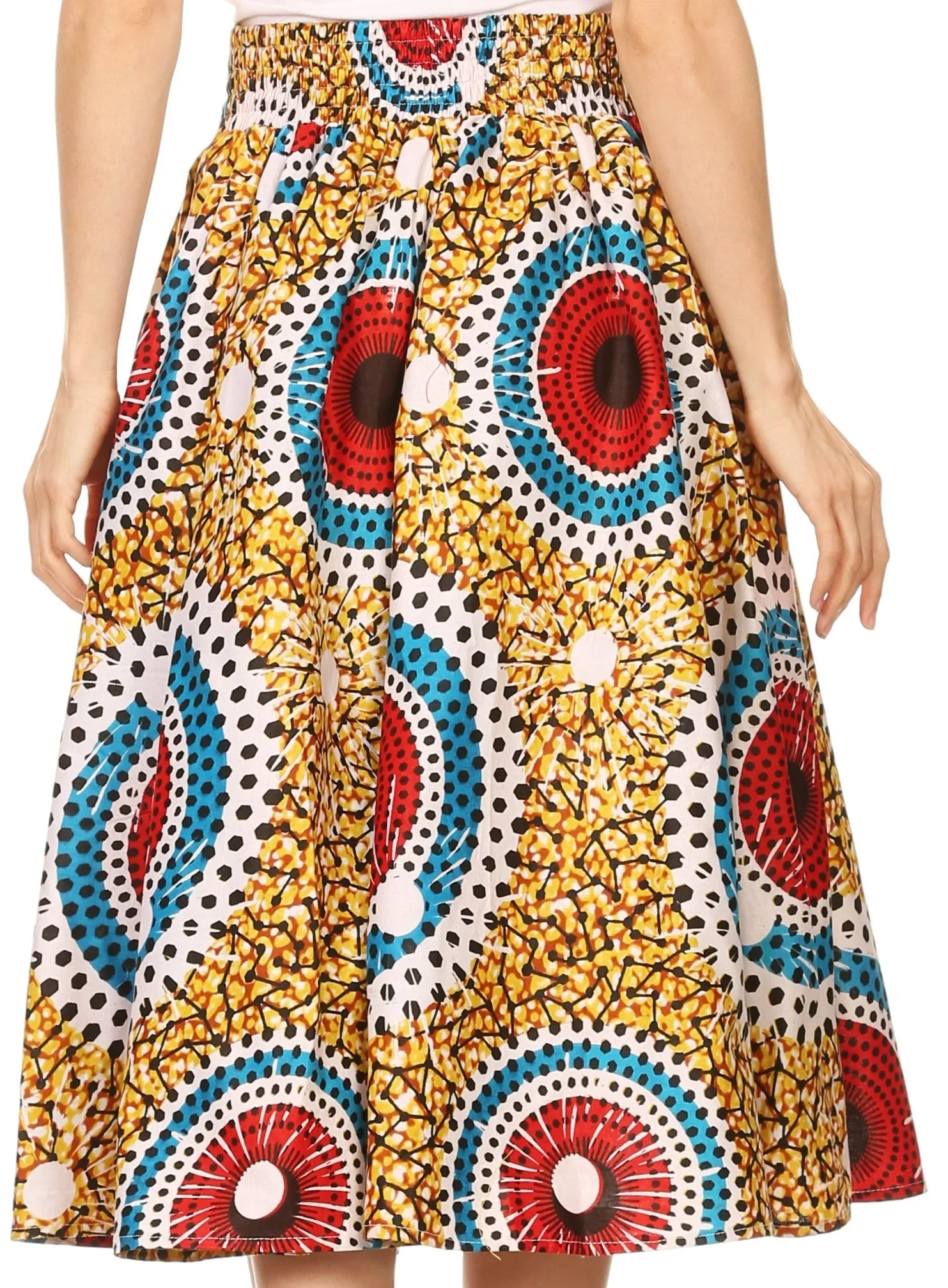 Sakkas African Dutch Ankara Wax Print Full Circle Skirt