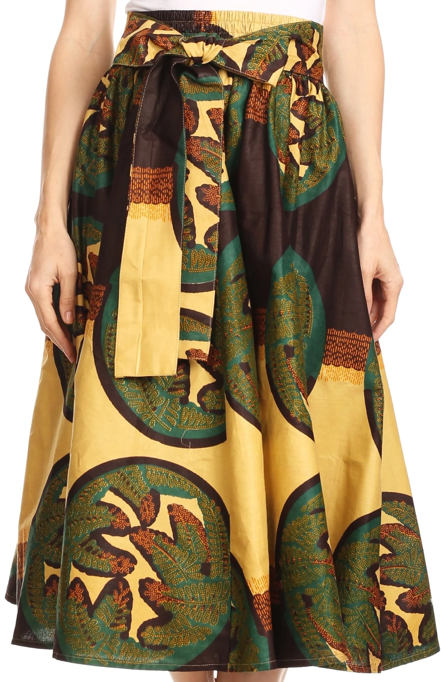 Sakkas African Dutch Ankara Wax Print Full Circle Skirt