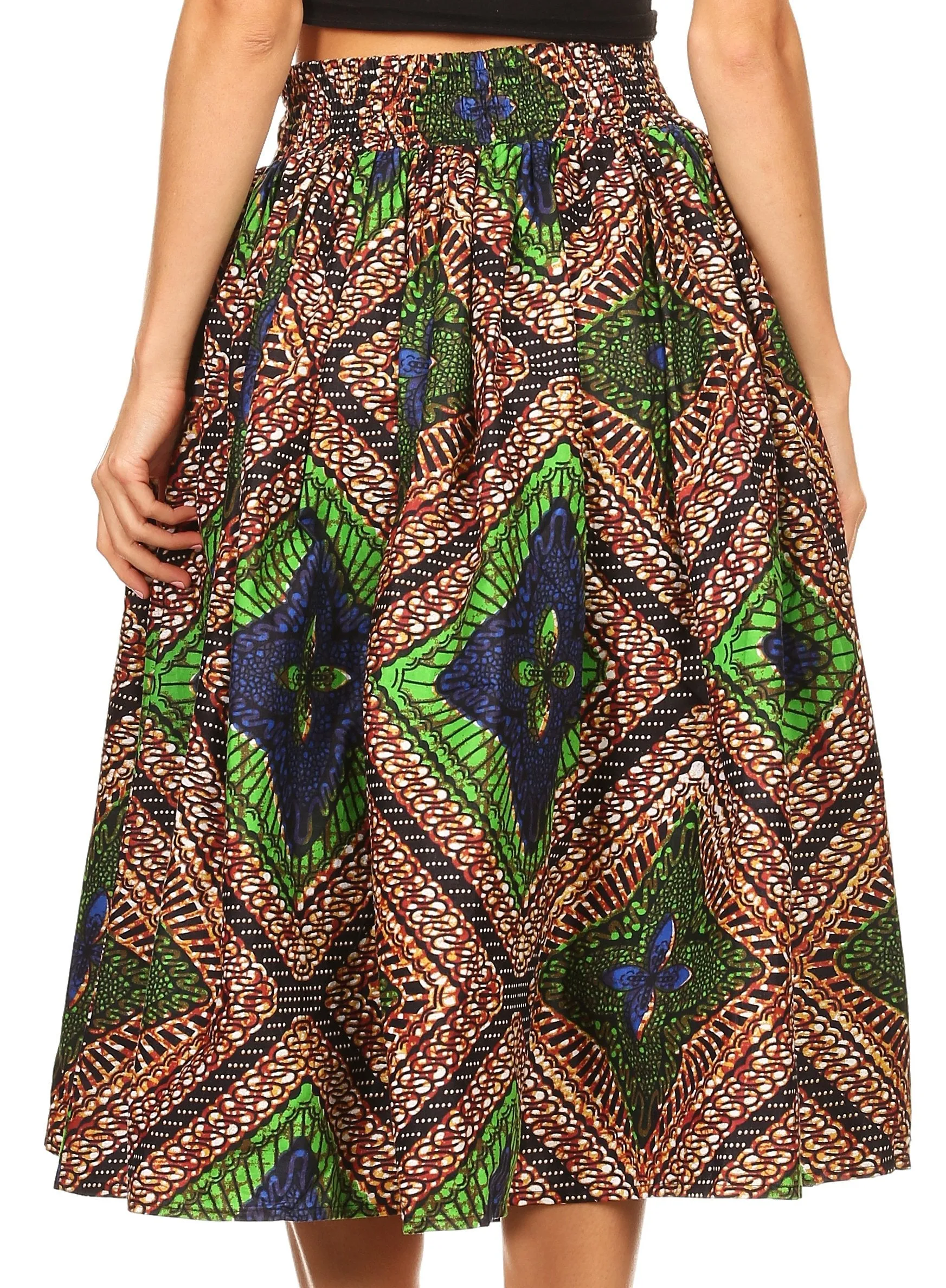 Sakkas African Dutch Ankara Wax Print Full Circle Skirt