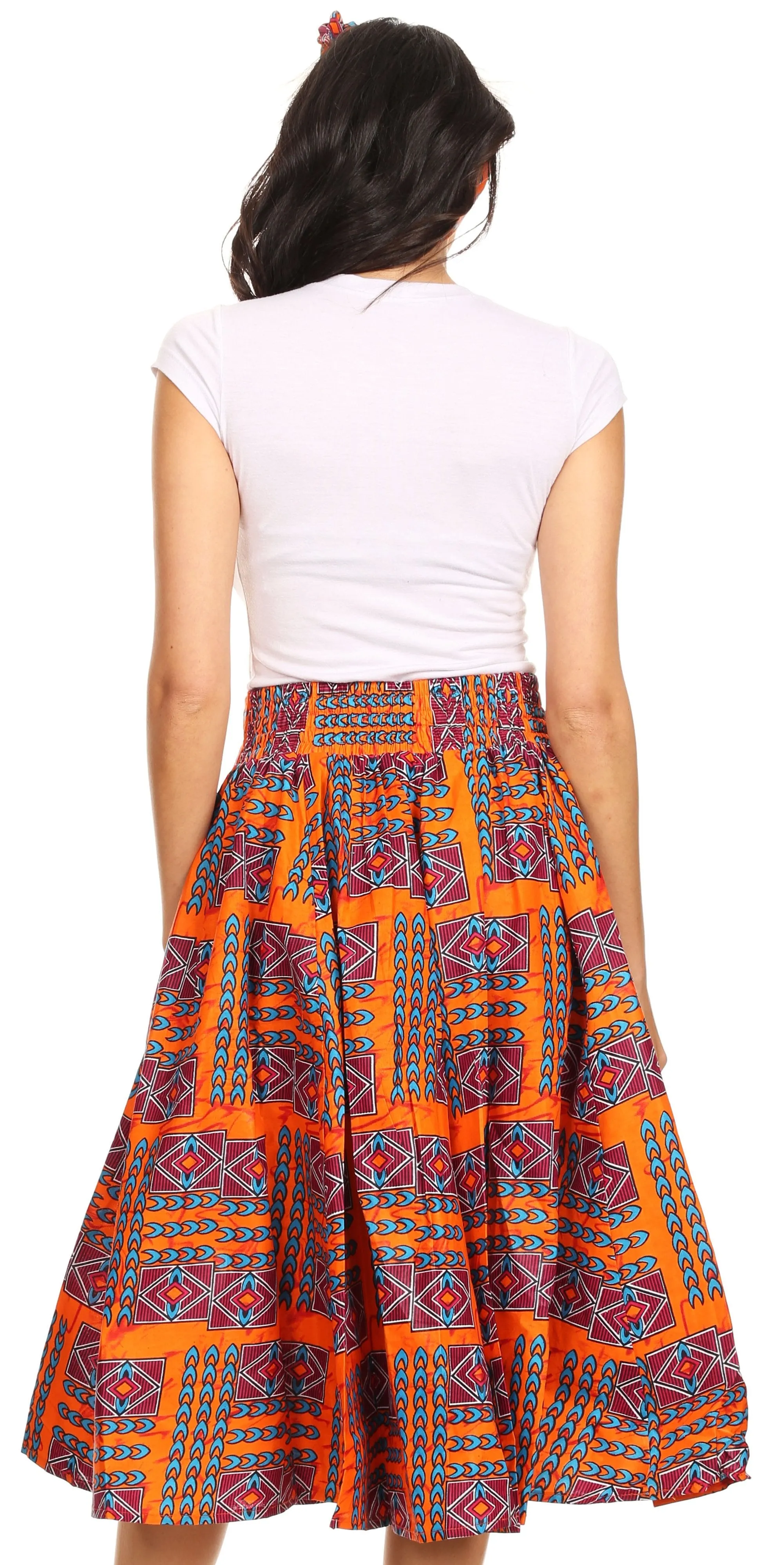 Sakkas African Dutch Ankara Wax Print Full Circle Skirt