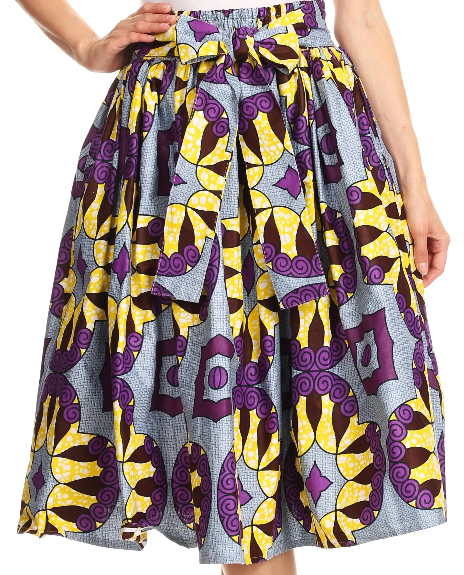 Sakkas African Dutch Ankara Wax Print Full Circle Skirt