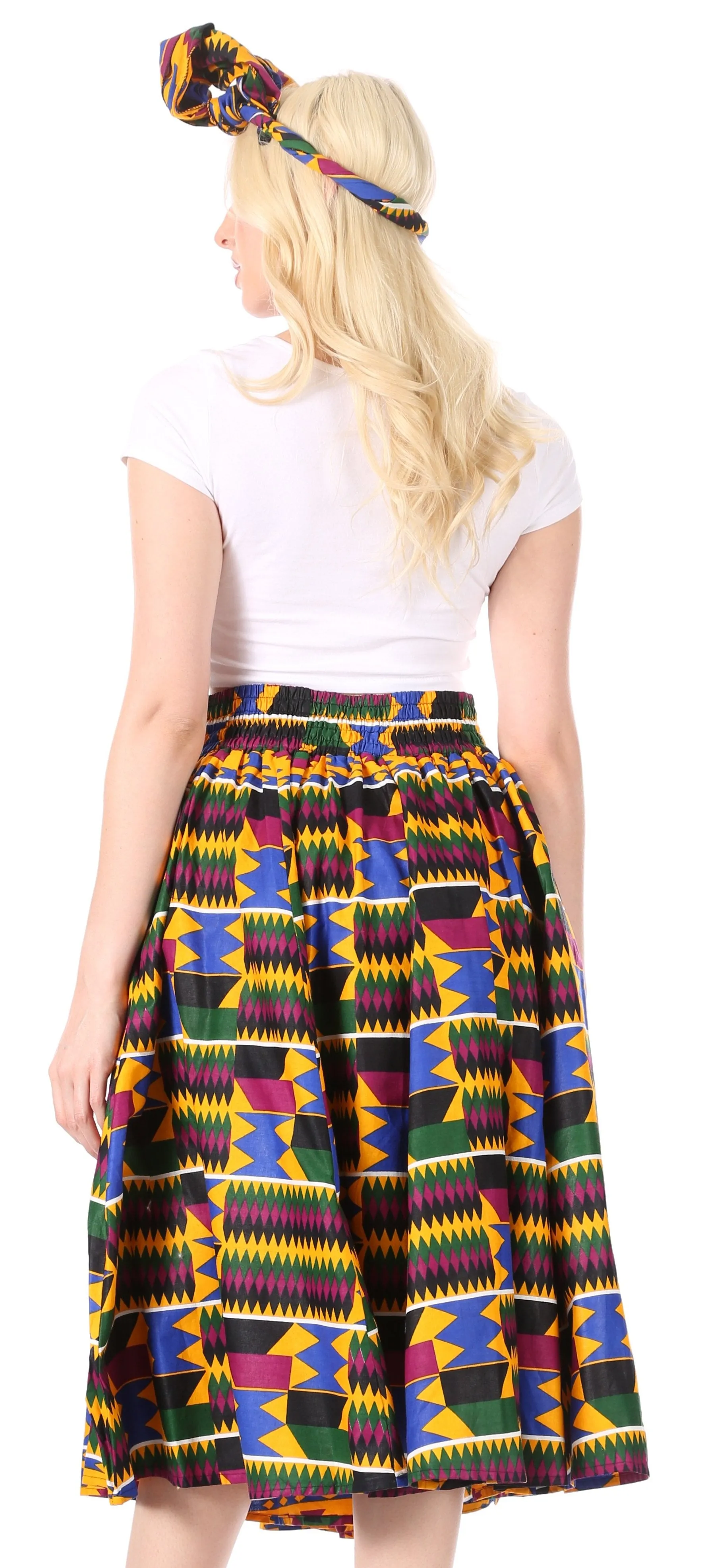 Sakkas African Dutch Ankara Wax Print Full Circle Skirt