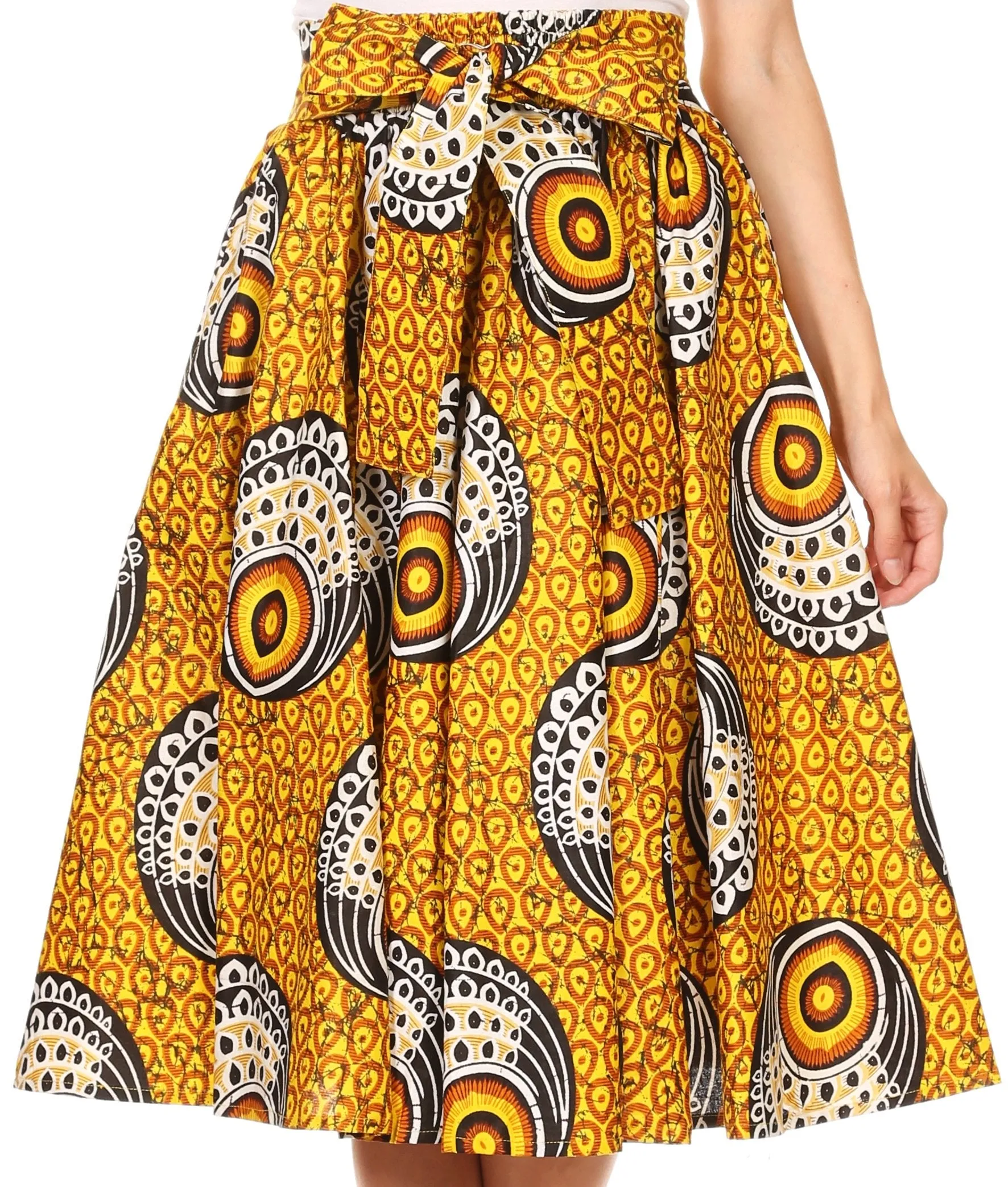 Sakkas African Dutch Ankara Wax Print Full Circle Skirt