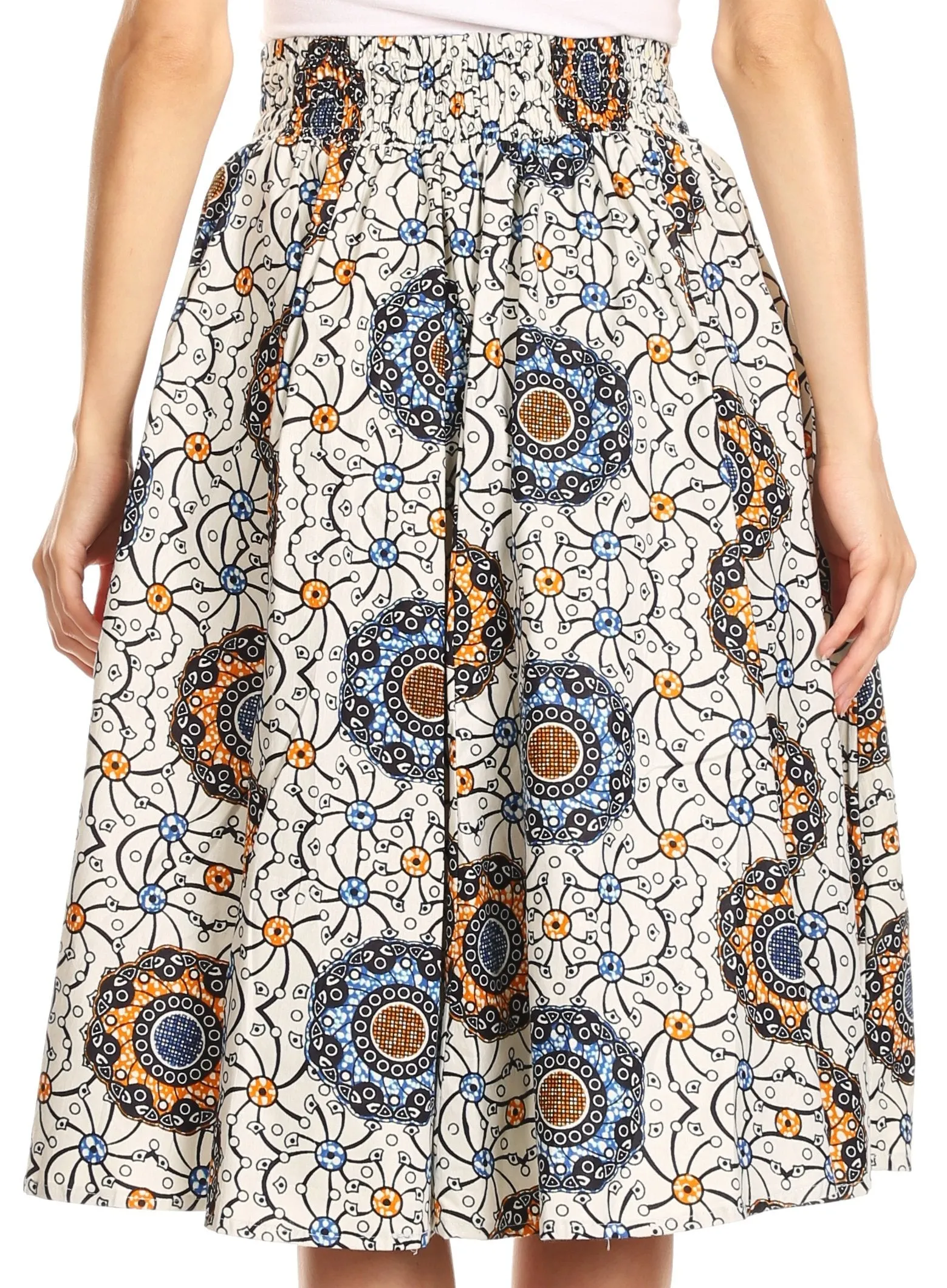 Sakkas African Dutch Ankara Wax Print Full Circle Skirt