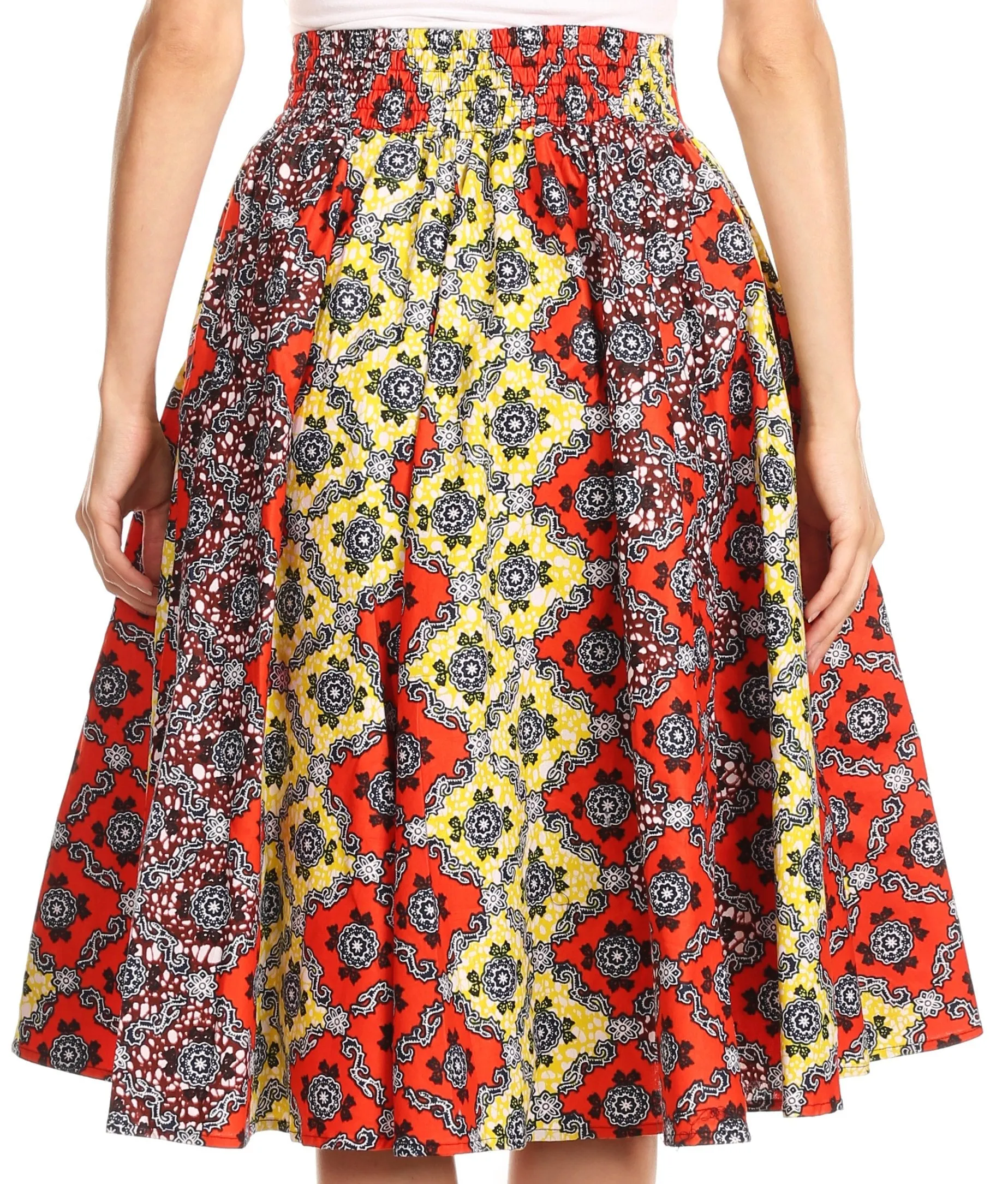 Sakkas African Dutch Ankara Wax Print Full Circle Skirt