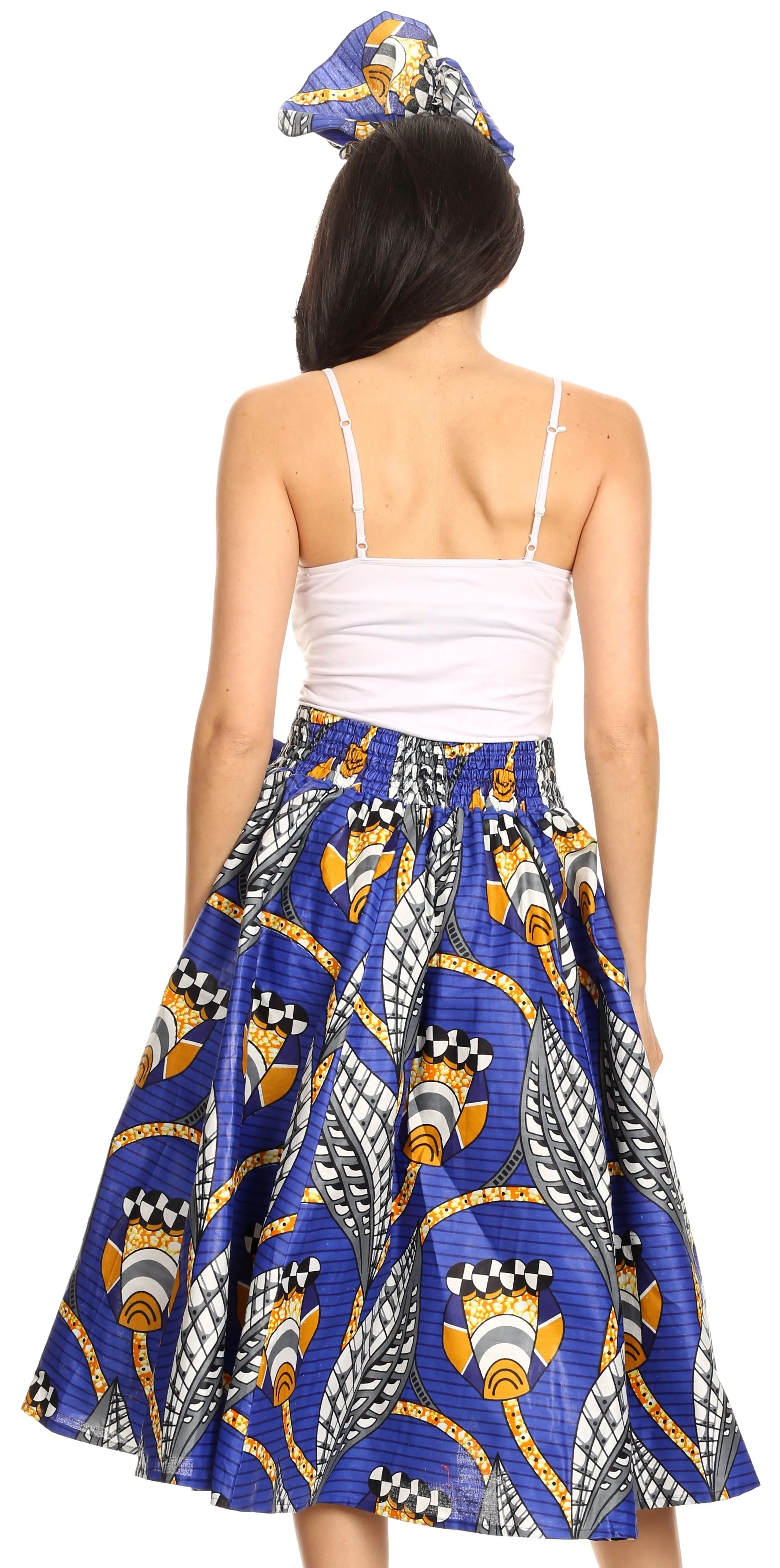 Sakkas African Dutch Ankara Wax Print Full Circle Skirt