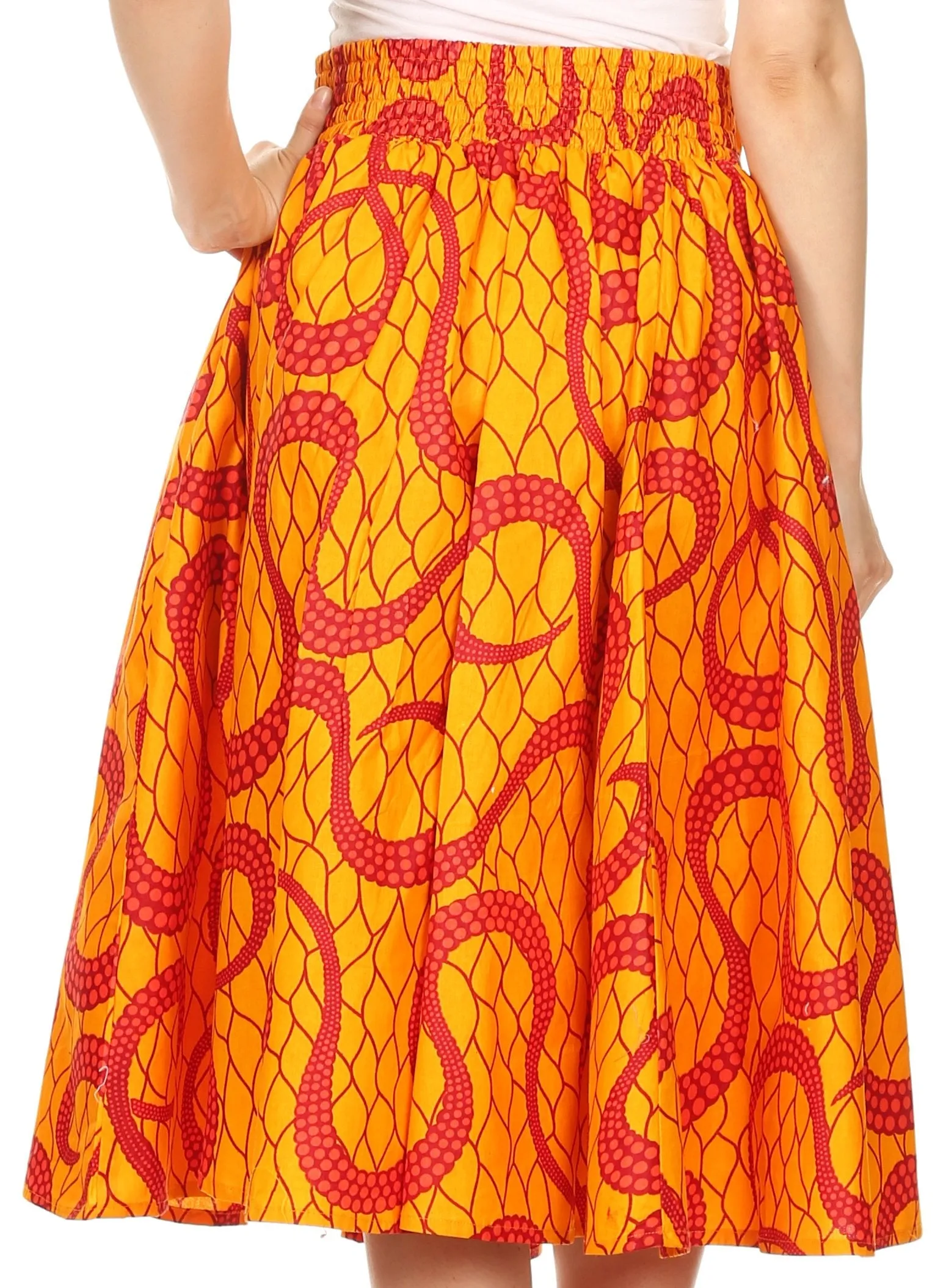 Sakkas African Dutch Ankara Wax Print Full Circle Skirt