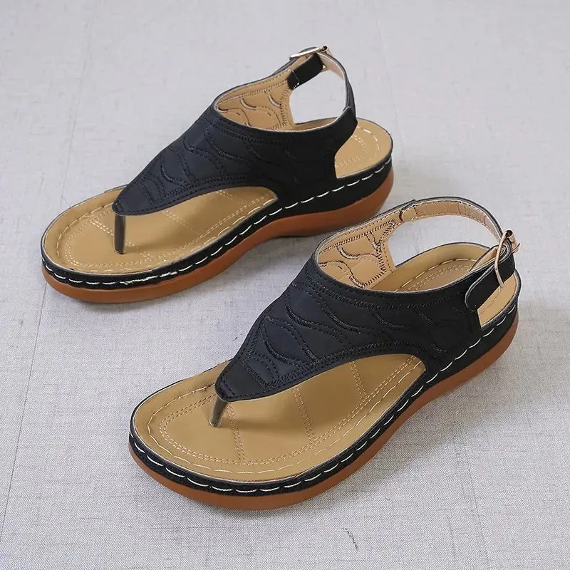 Summer Oxford Women Sandals Flats Slippers Pu Leather Flip Flops Belt Buckle Female Shoes 2024 New Rome Fashion Women Slides