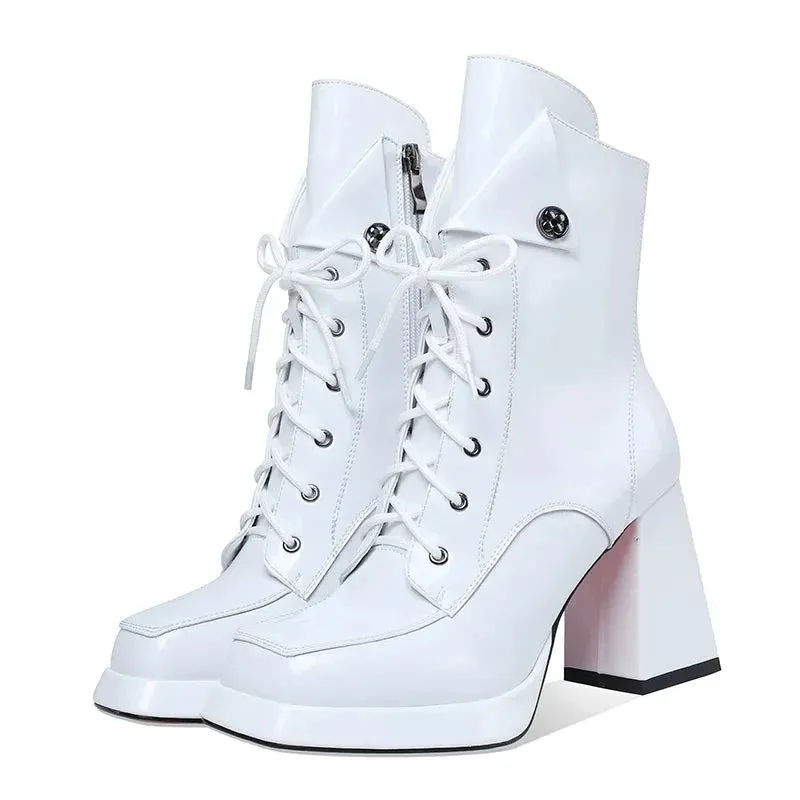 TEEK - Genuine Patent Leather Chunky Platform Boots