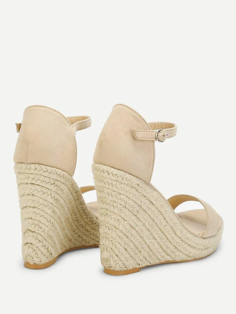 Two Part Espadrille Wedge Sandals