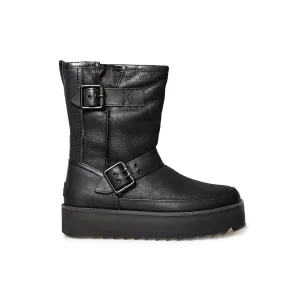 UGG Classic Rebel Biker Short Black Boots - Women's