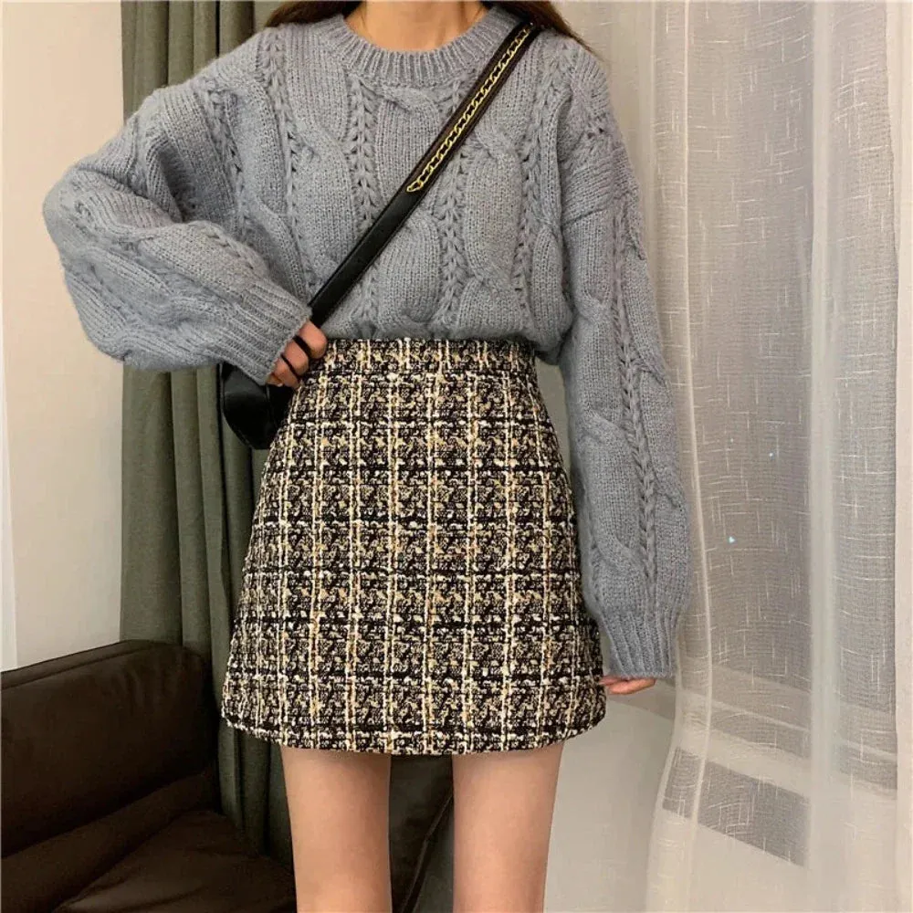 Womens Fall and Winter Plaid Skirt