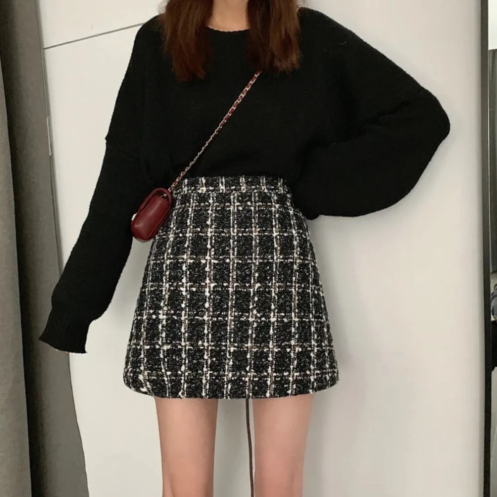 Womens Fall and Winter Plaid Skirt