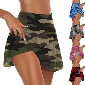 Women's Fashion Camouflage Print Athletic Skirt