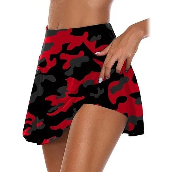 Women's Fashion Camouflage Print Athletic Skirt