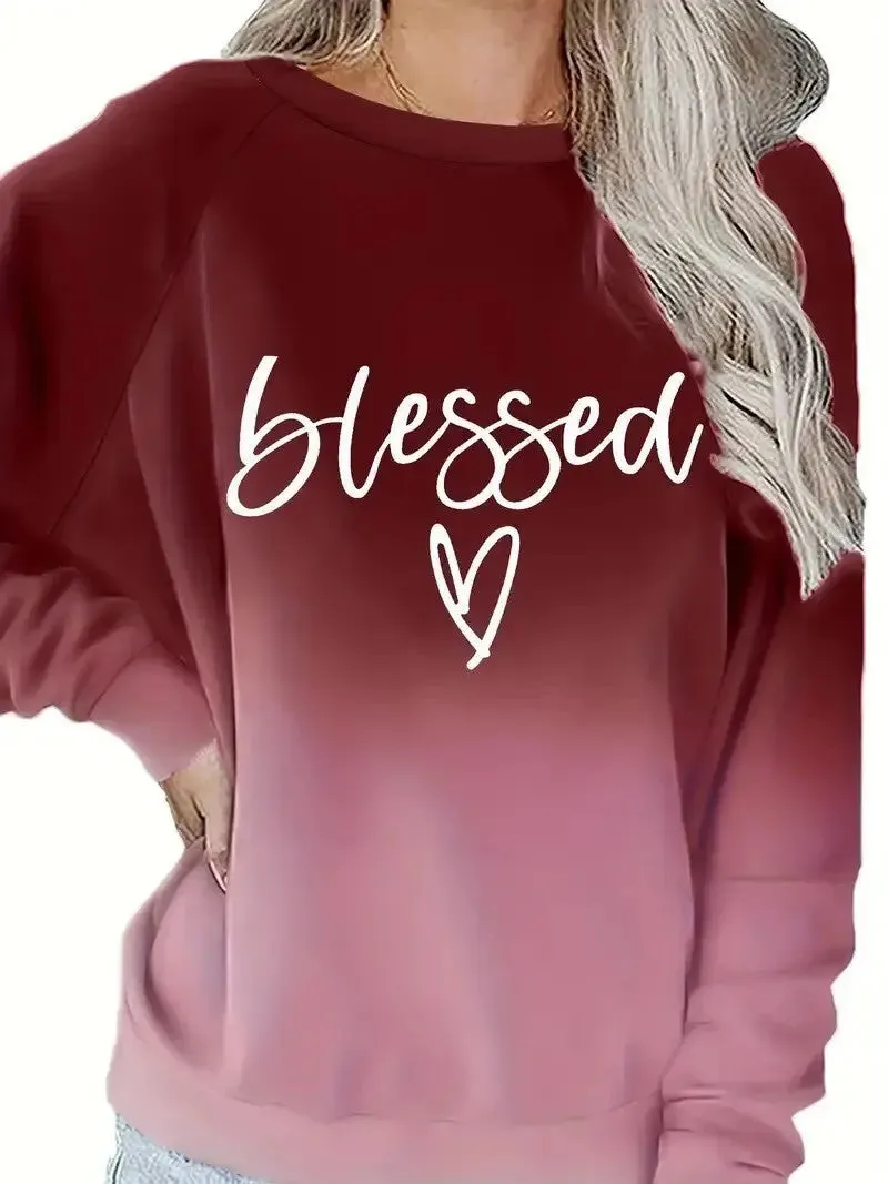 Women's Fashion Letter Print Sweatshirt