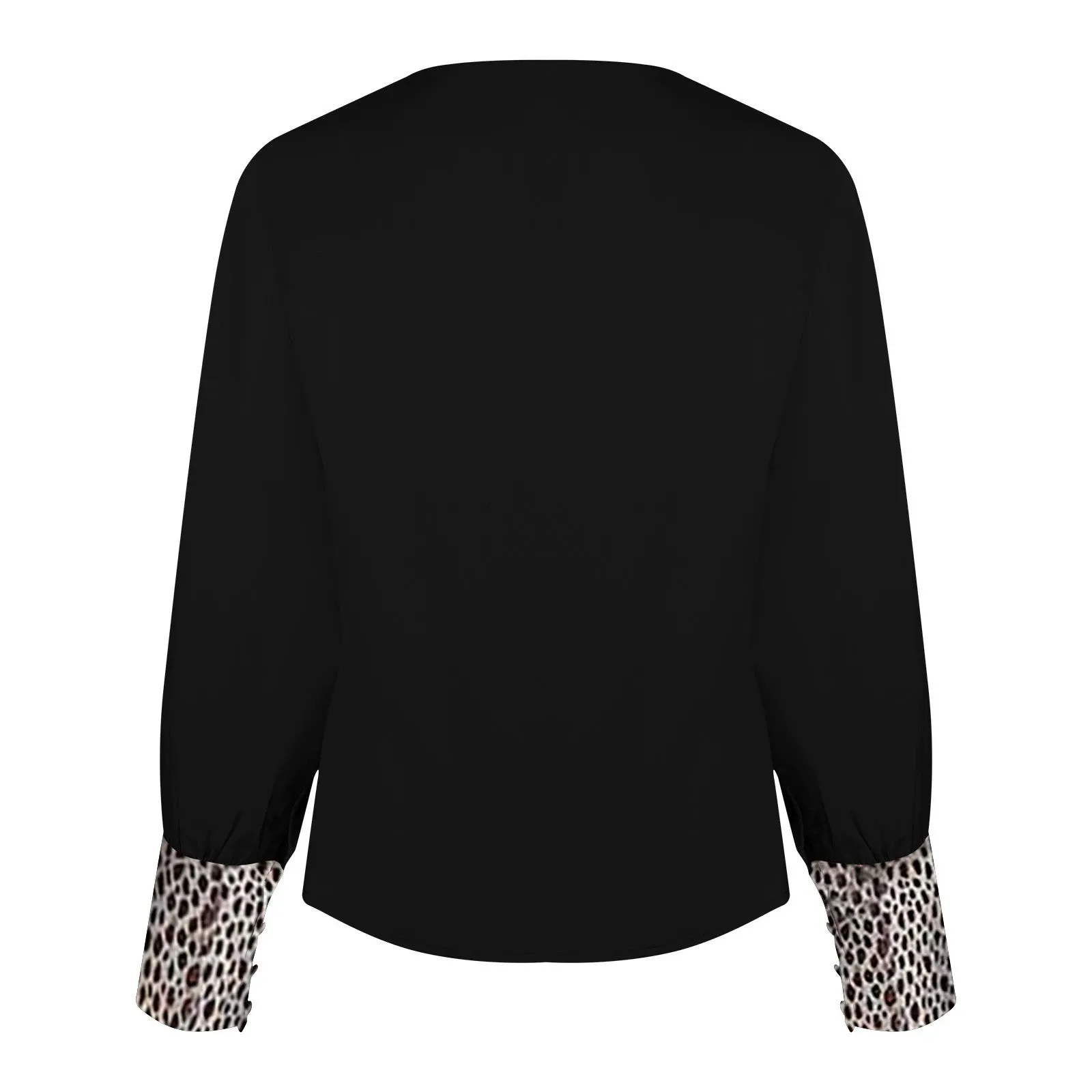 Women's Ins V-neck Leopard Print Thin Casual Long Sleeve Top