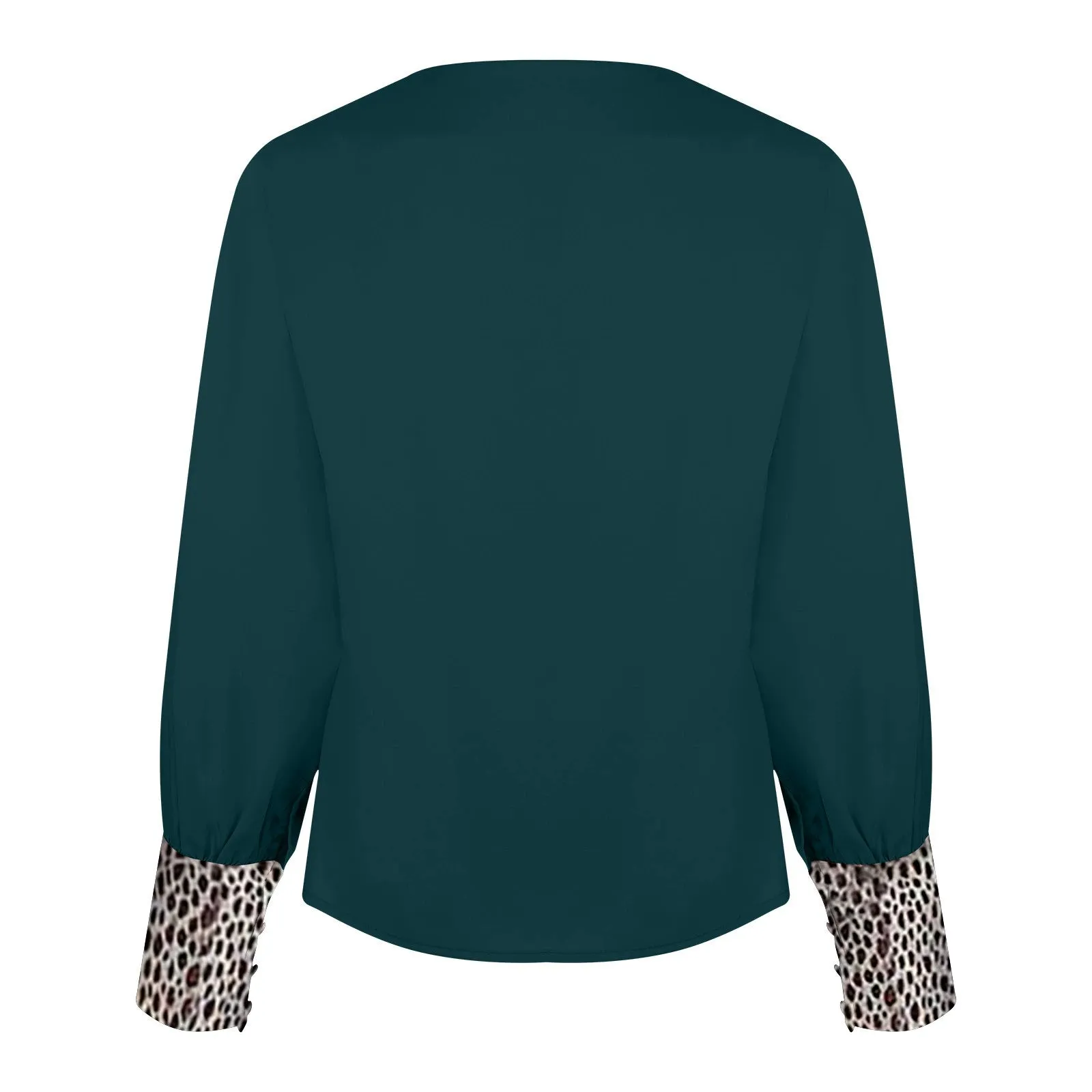 Women's Ins V-neck Leopard Print Thin Casual Long Sleeve Top