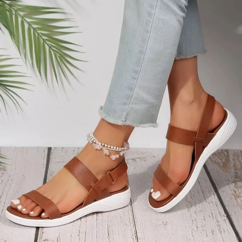 Women's Knit Elastic Cloth Wedge Sandals Slip on Lightweight Walking Sandals Women Plus Size Comfortable Summer Shoes Woman 2024