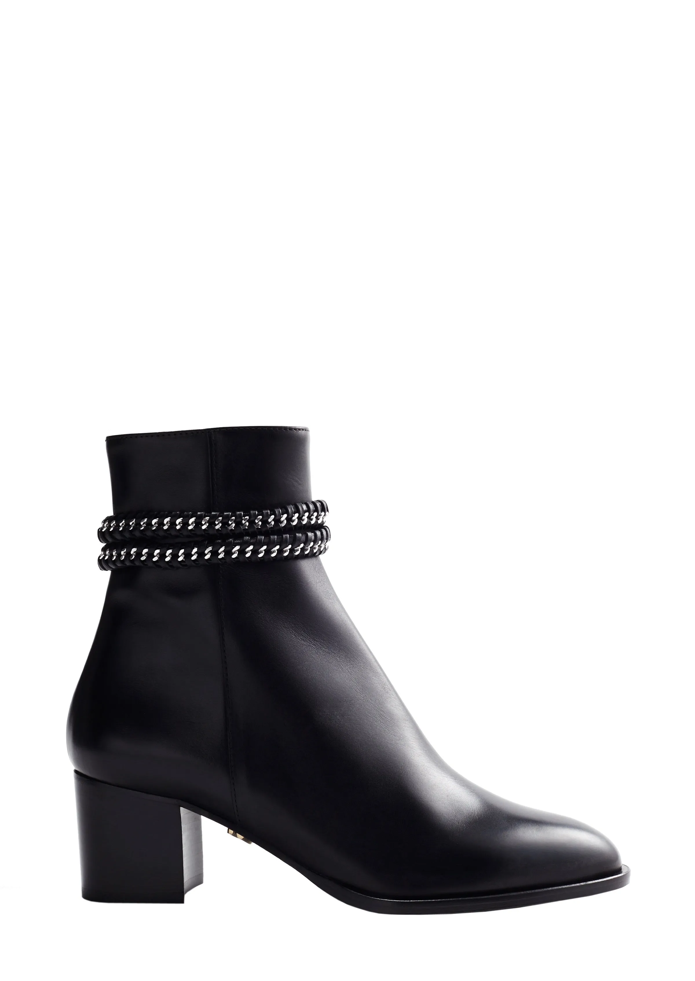 YANA BLACK LEATHER CHAIN BOOTIES