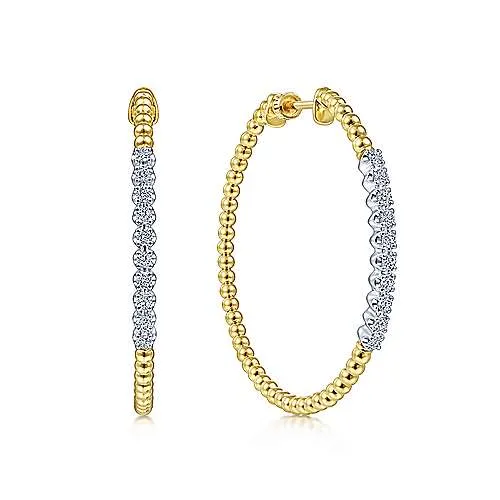 Yellow Gold Diamond Fashion Hoop Earrings